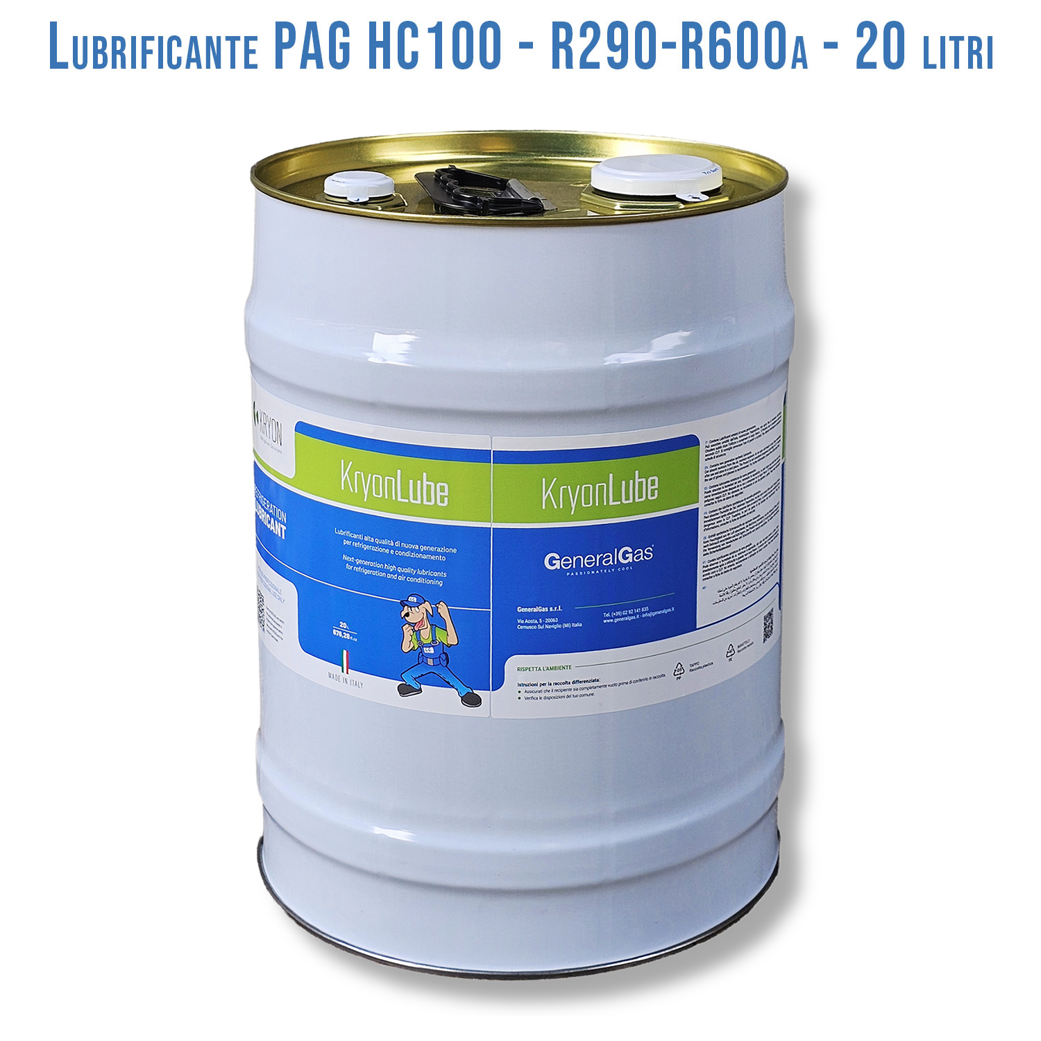 Schmiermittel KryonLube HC PAG 100 – R290 und R600a – 20-Liter-Metallkanister