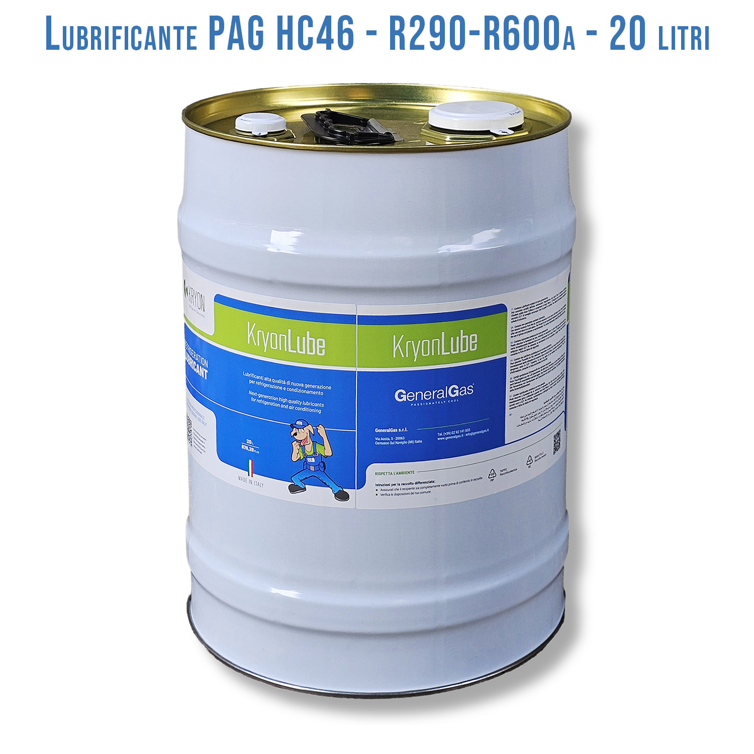 Schmiermittel KryonLube HC PAG 46 – R290 und R600a – 20-Liter-Metallkanister