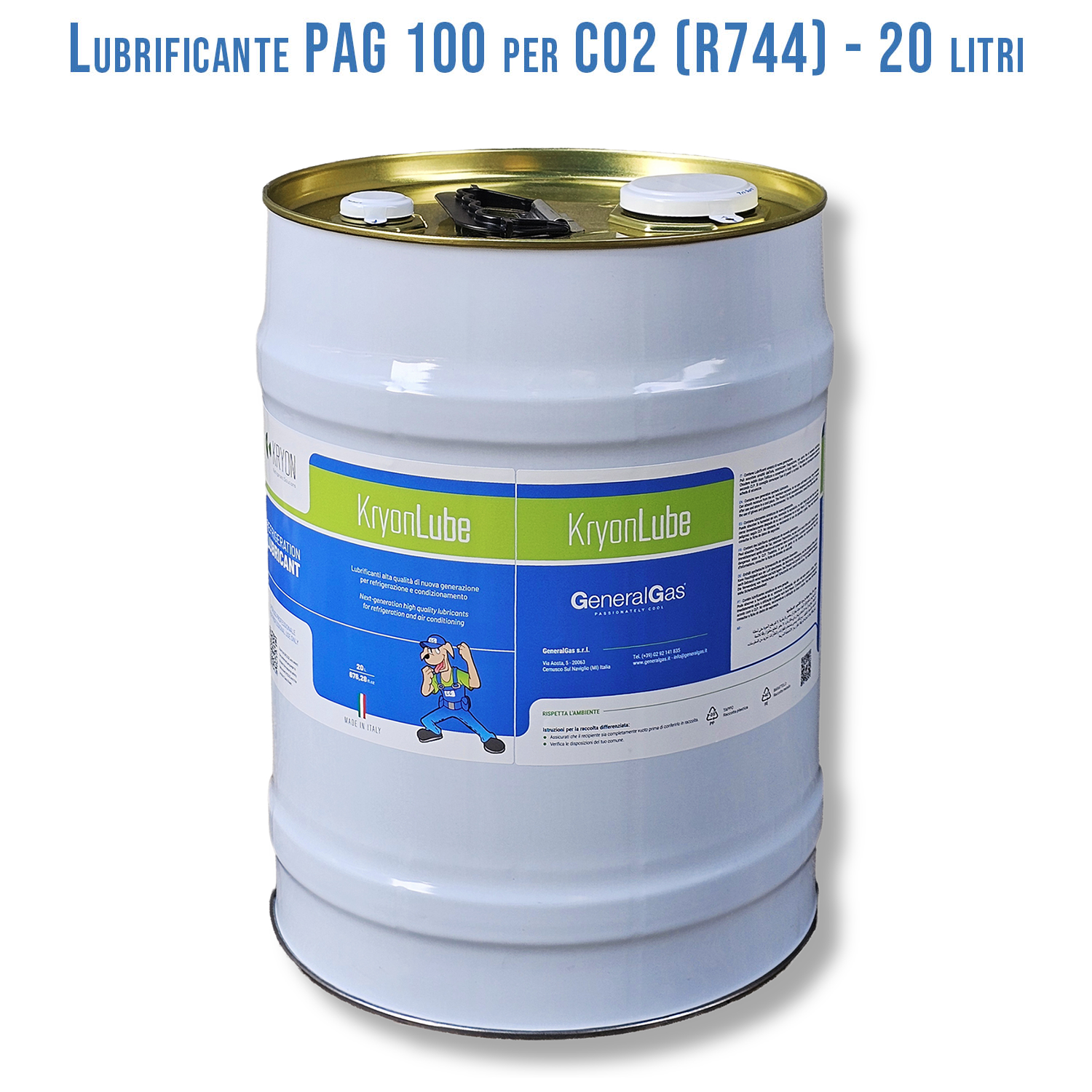 HVACR-Schmierstoff KryonLube PAG 100 CO2 – Polyalkylenglykol – Metallkanister 20 Liter