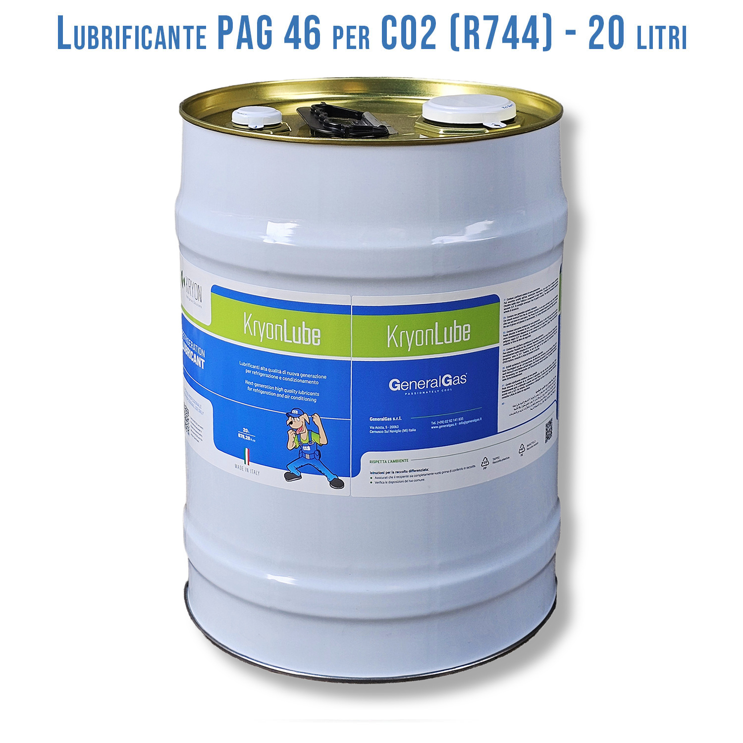 HVACR-Schmiermittel KryonLube PAG 46 CO₂ – Polyalkylenglykol – Metallkanister 20 Liter