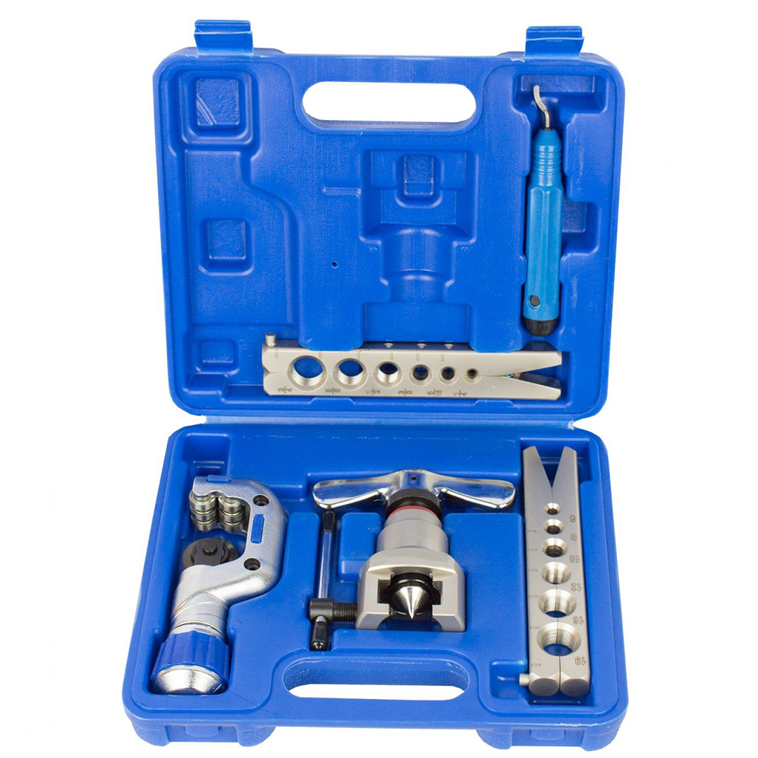 VALUE HVAC-R Werkzeugsatz im Koffer, bestehend aus exzentrischem Bördelwerkzeug aus Aluminium VFT-808UA + Rohrschneider VTC-32 – VFT-808UA-MIS