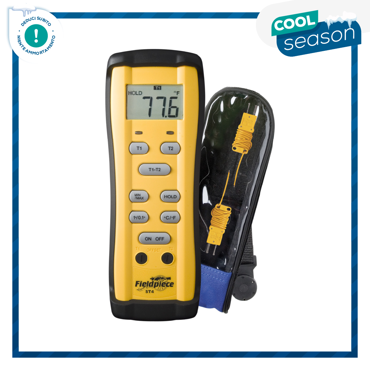 Fieldpiece USA - ST4 - Thermometer mit 2 K-Typ-Thermoelementen (Doppeltemperaturmesser)