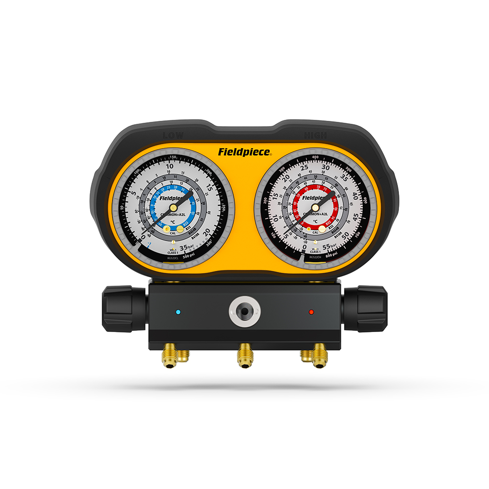 Fieldpiece USA – Analoges 3-Wege-Manometer GS322C – für Klimaanlagen A/C (R410A, R454B, R32, R22)