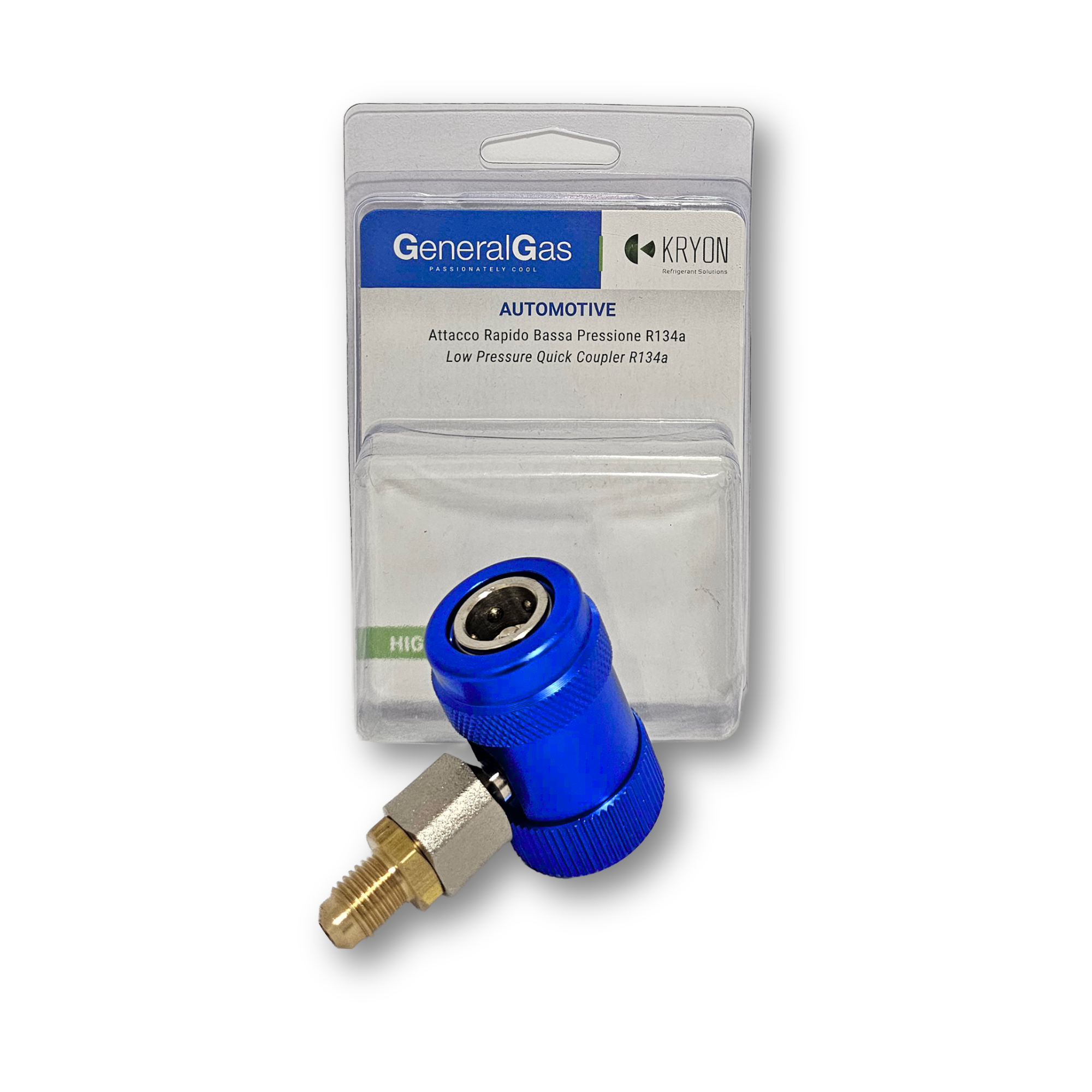 Attacco Rapido bassa pressione Kryon per R134a completo di adattatore M14x1.5 - 1/4 SAE