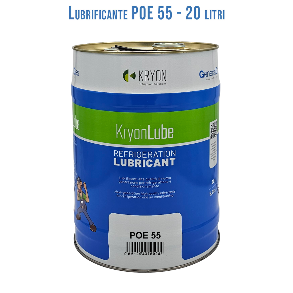 Olio Lubrificante HVACR KryonLube POE 55 -  polyol estere - Tanica in metallo da 20 lt.