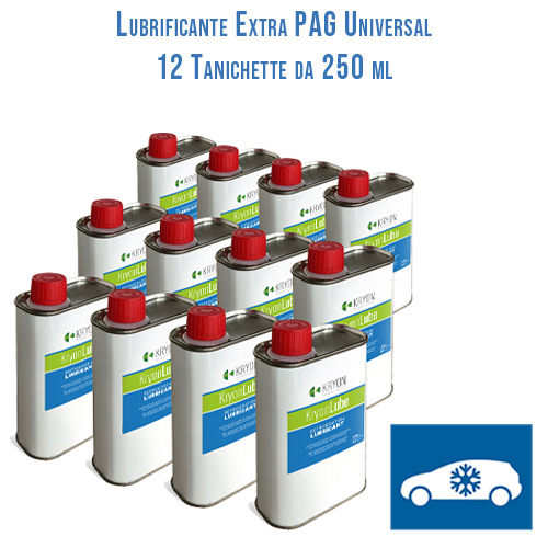KryonLube EXTRA Universal PAG AUTO Lubricant für R134a und R12434yf  – 12 x 250 ml metallkanister