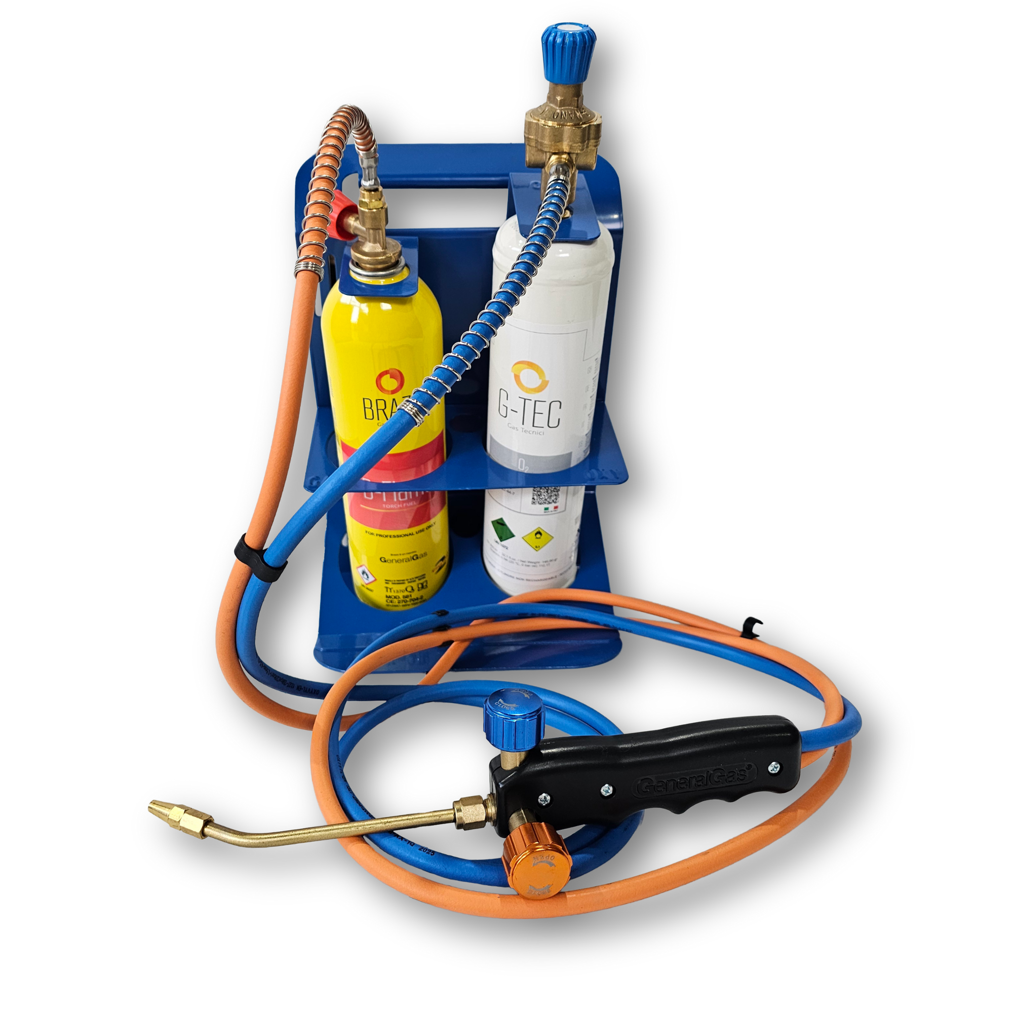 MINIFLAME Kit di saldobrasatura con riduttori - bombola ossigeno + B-Flame (temperatura fiamma fino a 2.900 °C)
